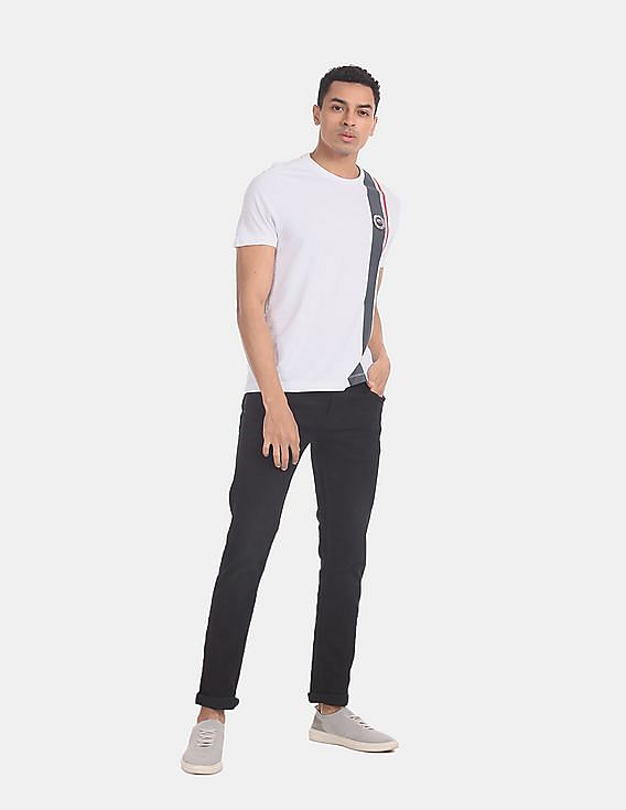 U.S. Polo Assn. White Crew Neck Contrast Stripe T-Shirt