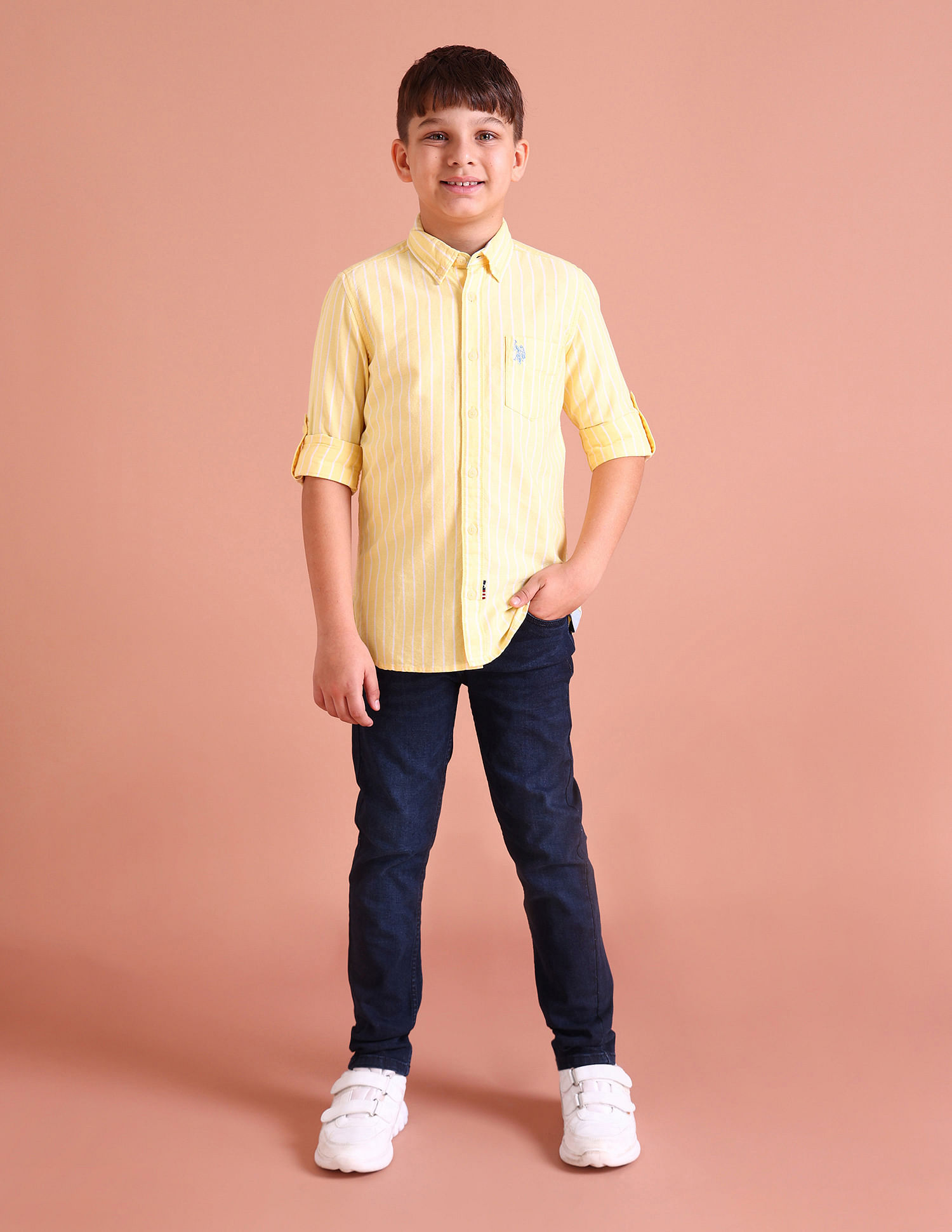 U.S. Polo Assn. Kids Boys Button Down Striped Shirt