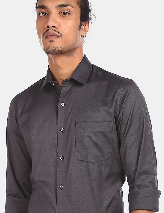 Dark grey best sale formal shirt