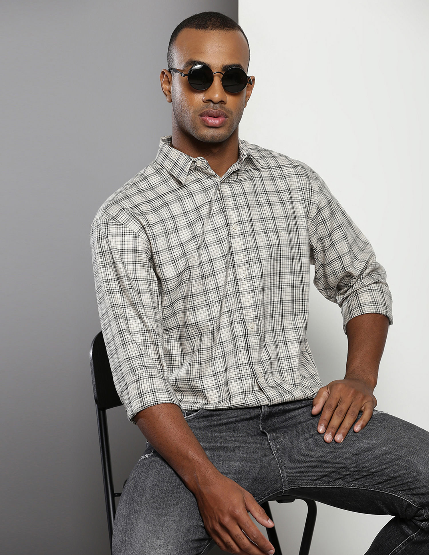 Calvin Klein Madras Check Casual Shirt