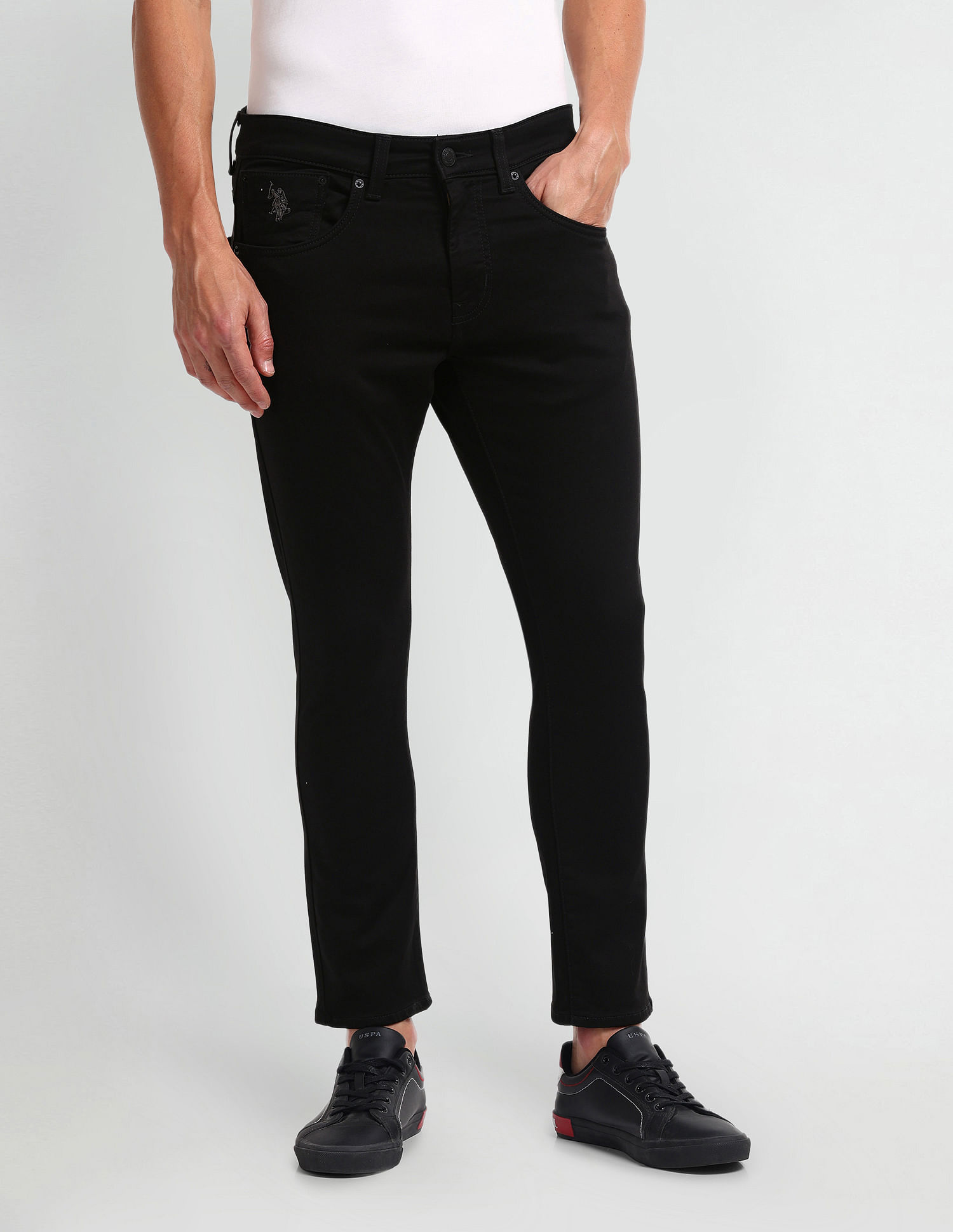 U.S. Polo Assn. Denim Co. Henry Tapered Cropped Fit Black Jeans