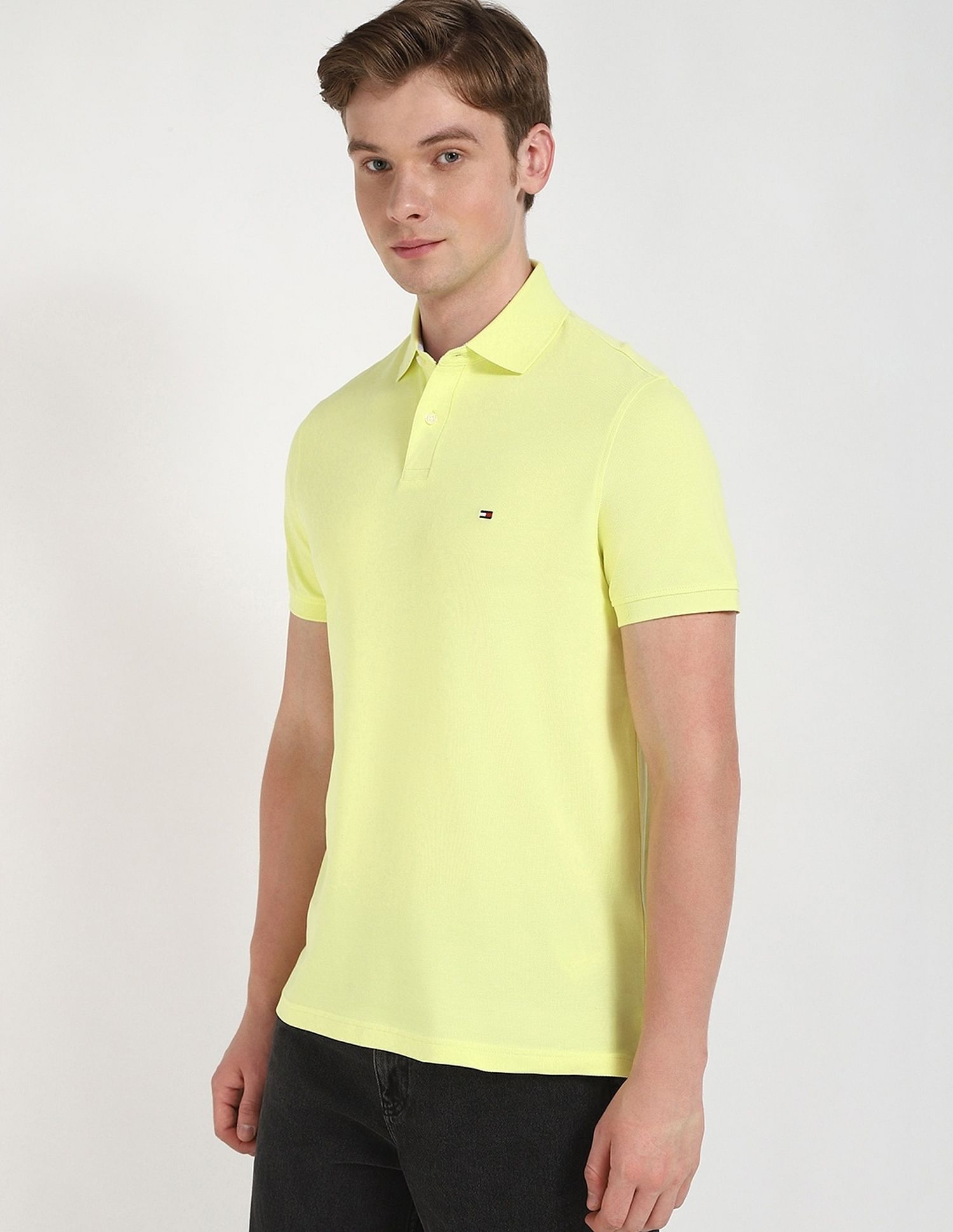 Tommy Hilfiger Solid Regular-Fit Cotton Polo Shirt