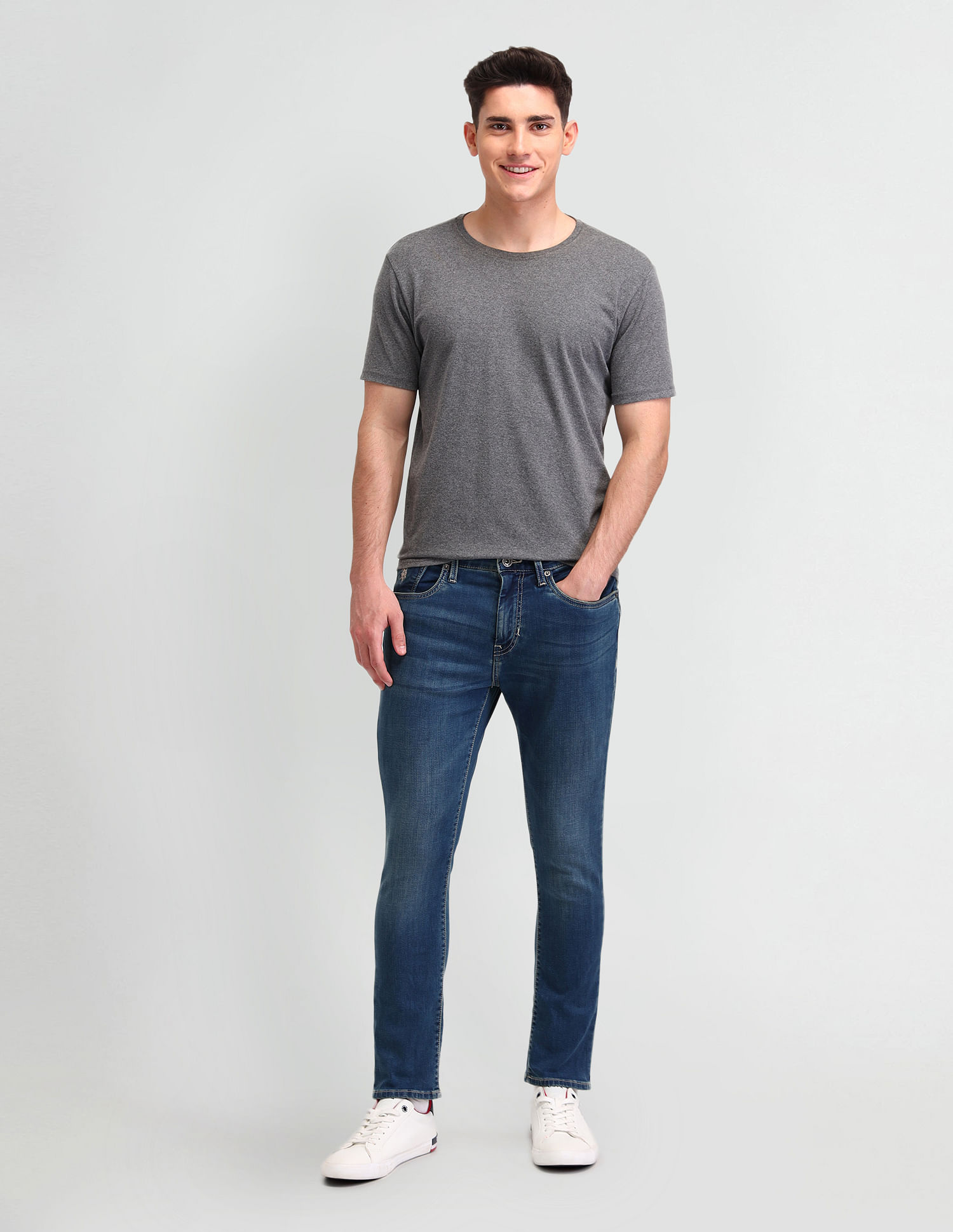 U.S. Polo Assn. Denim Co. Henry Tapered Fit Cropped Blue Jeans