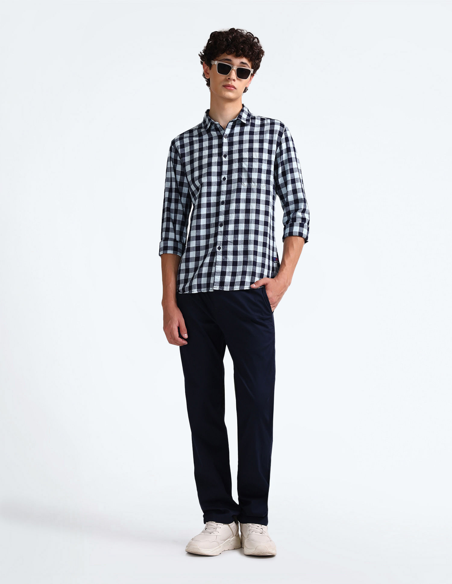 Flying Machine Shepherd Check Cotton Shirt