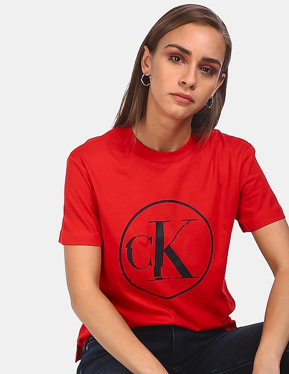 Calvin klein fashion red t shirt