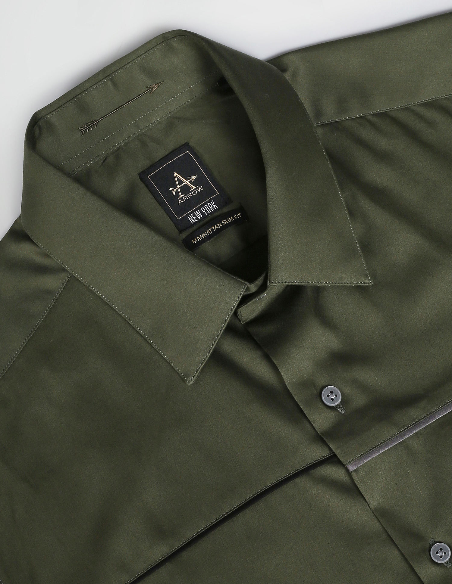 Arrow Newyork Satin Solid Formal Shirt
