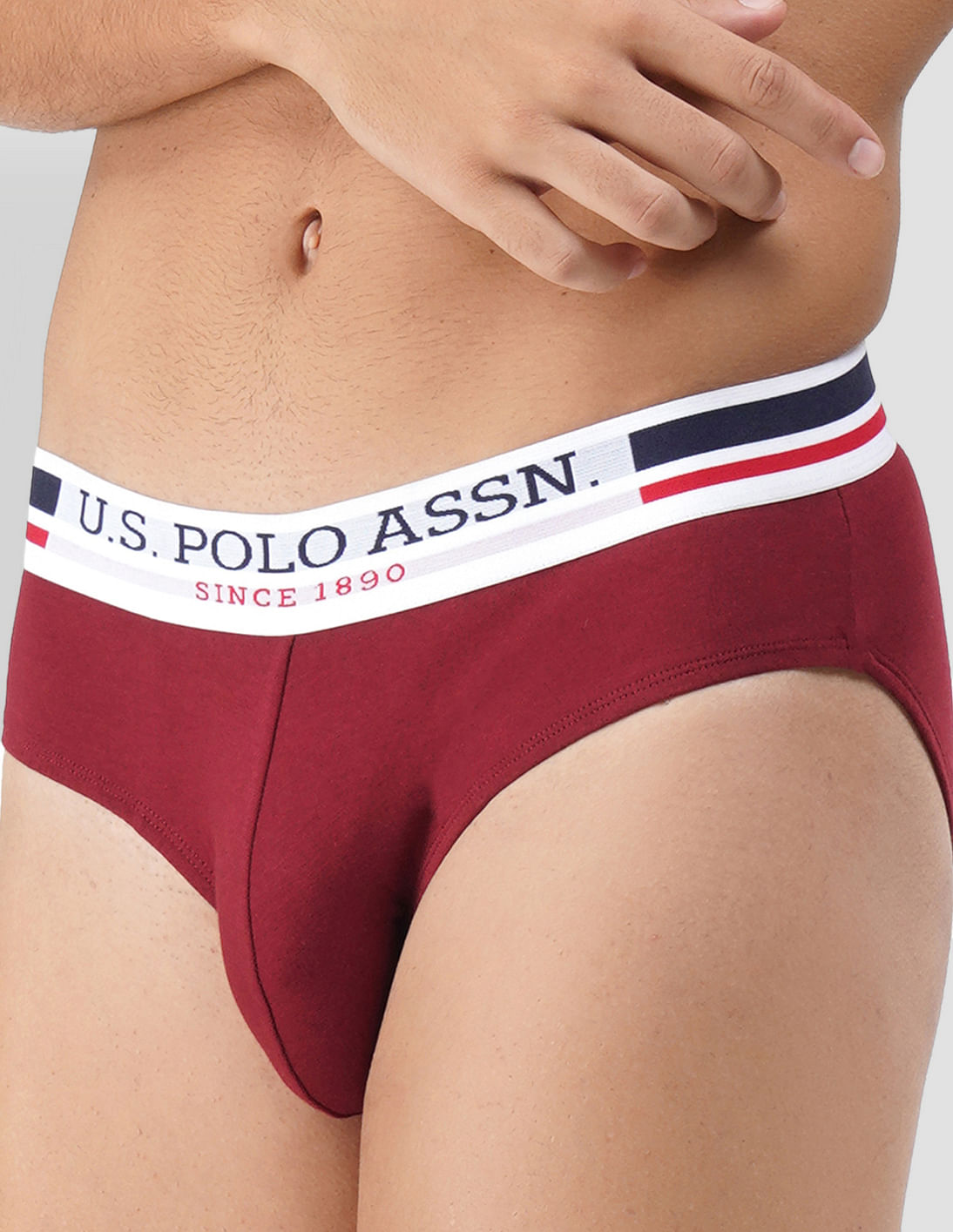 Buy USPA Innerwear Pure Cotton Solid I006 Briefs - Pack Of 2