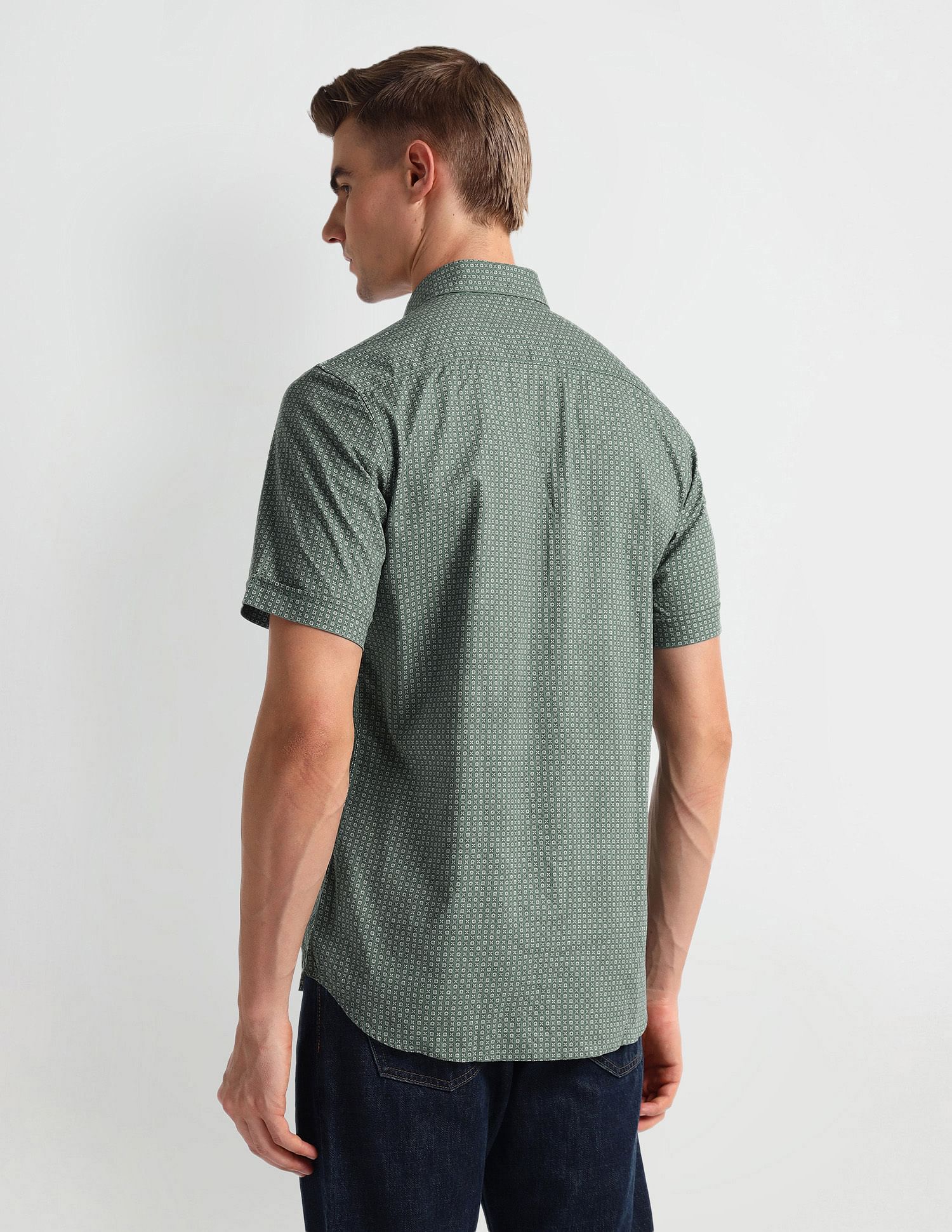 Arrow Sports Point Collar Cotton Shirt
