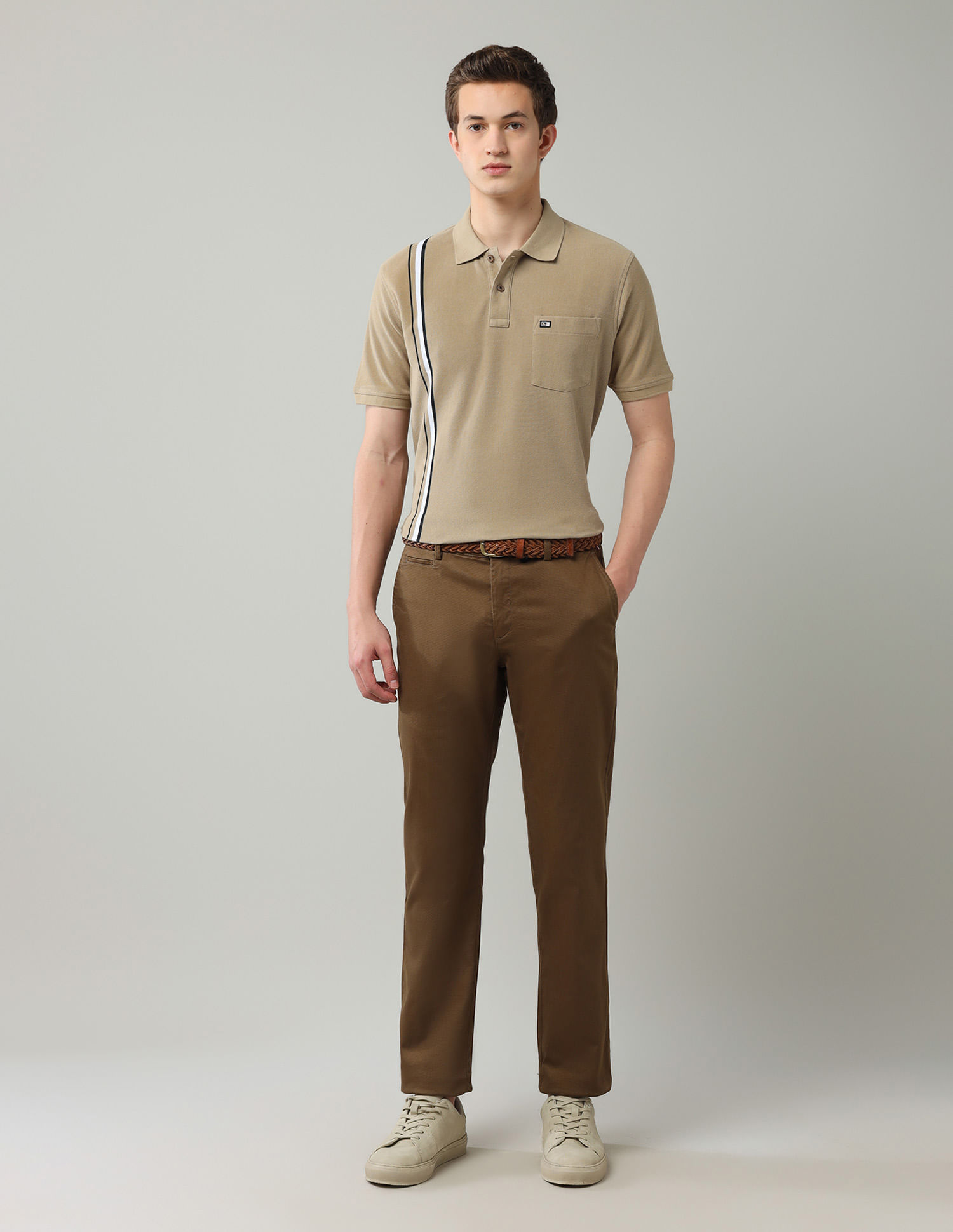 Arrow Sport Vertical Striped Regular Fit Polo Shirt