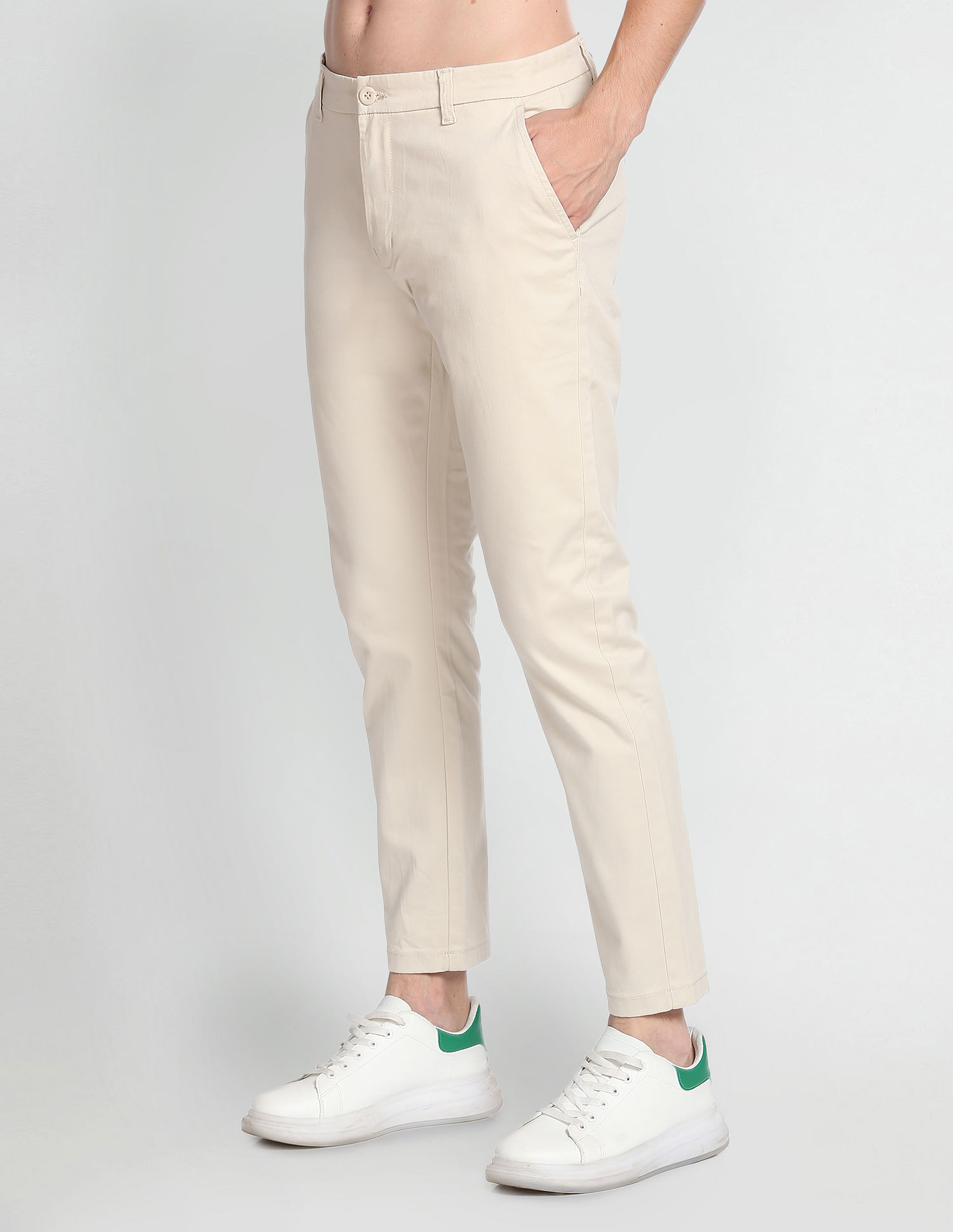 Flying Machine Slim Tapered Solid Trousers