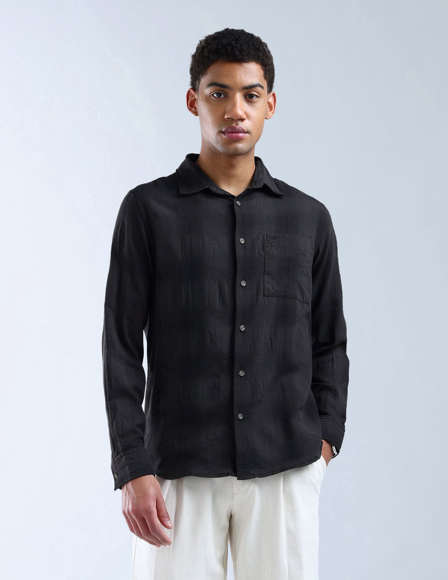 Flying Machine Regular Fit Plaid Checked Digitopia Shirt