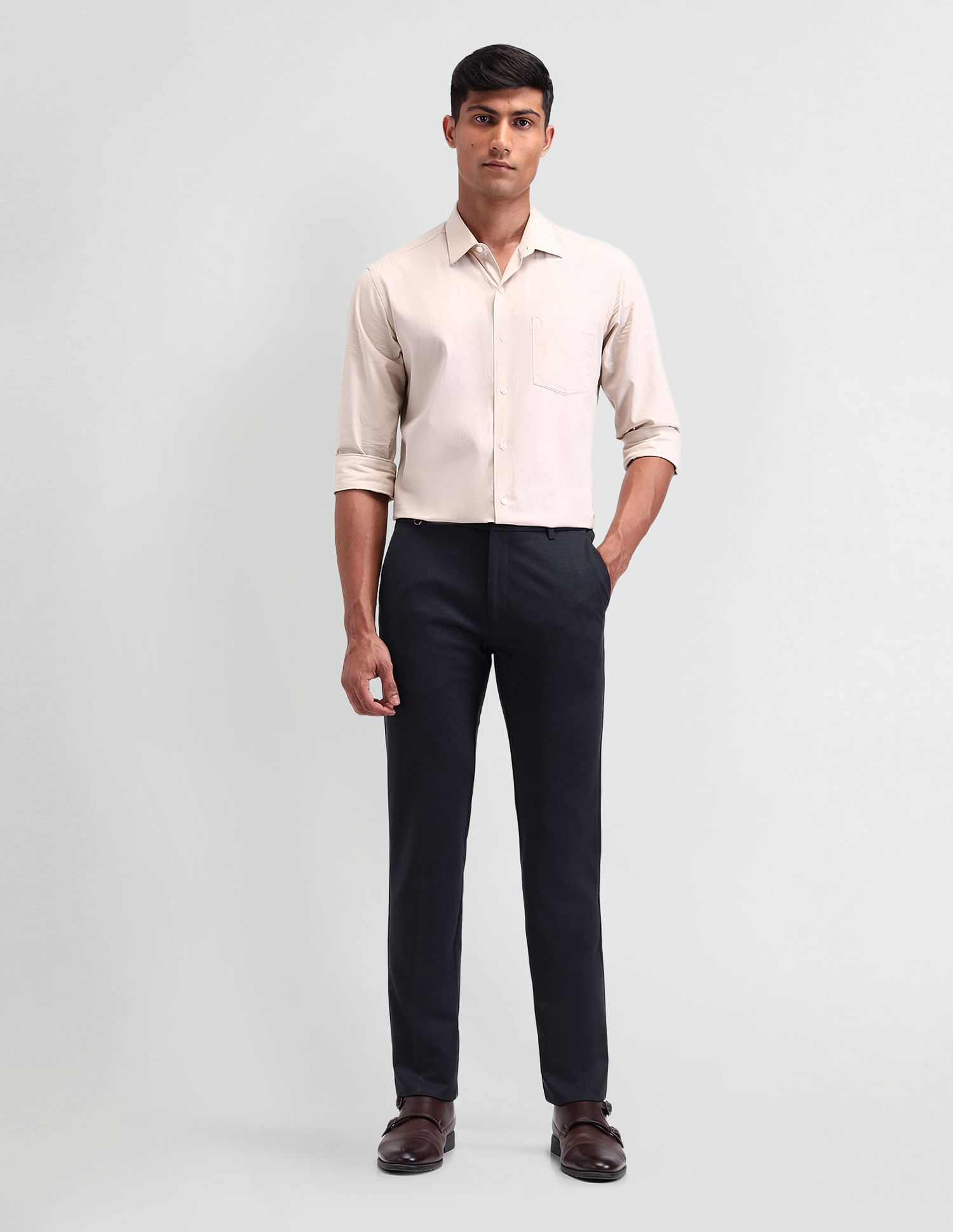 Arrow Newyork Mid Rise Slim Fit Knitted Pants
