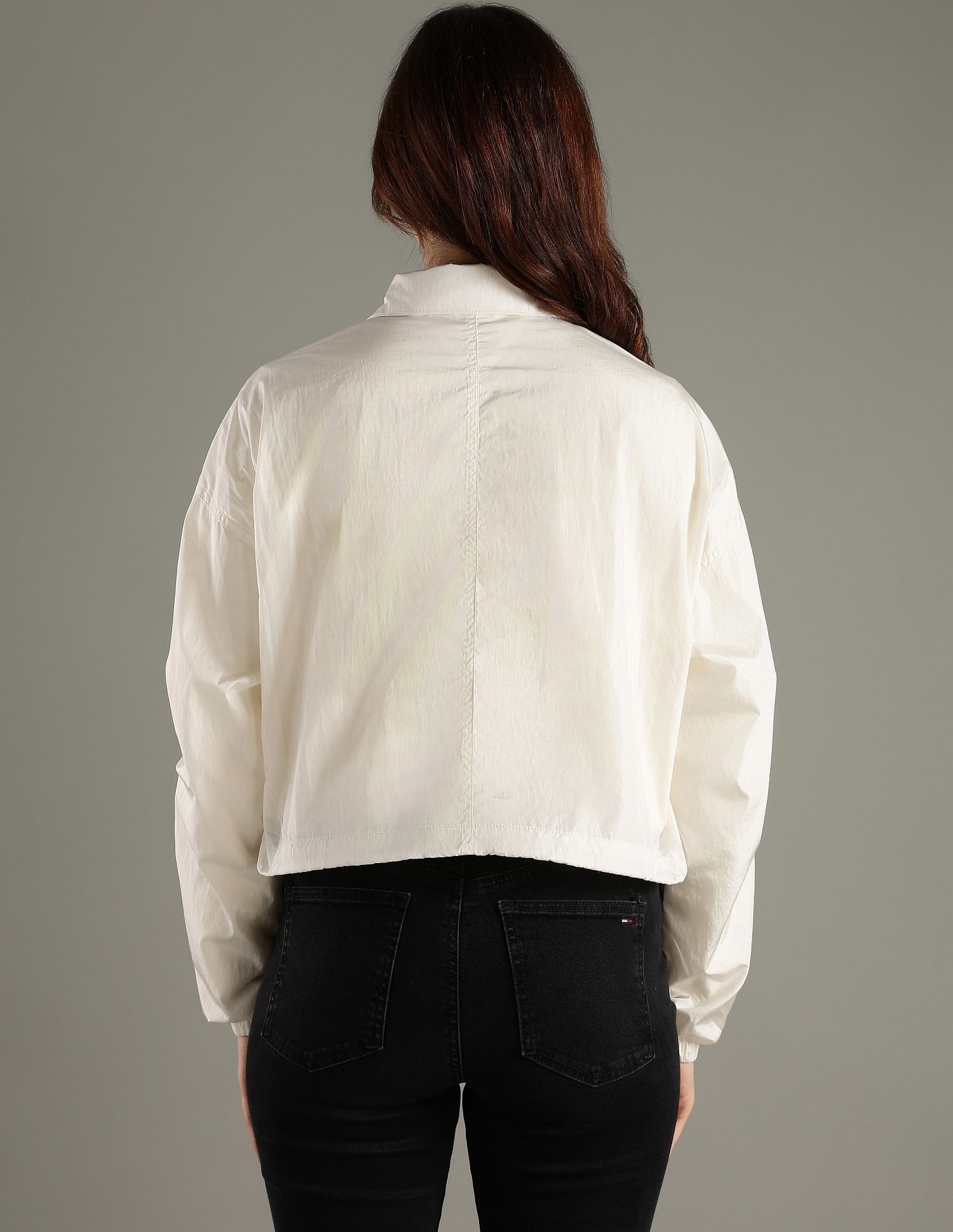 Tommy Hilfiger Relaxed Fit Nylon Spread Collar Windcheater Jacket