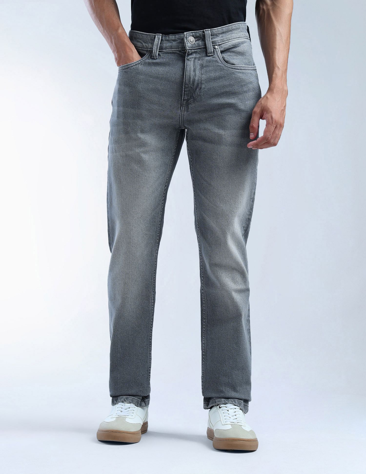 Flying Machine Freddie Slim Straight Fit Whiskered Jeans