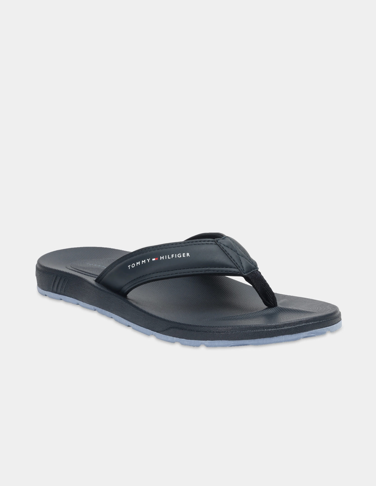 Buy Tommy Hilfiger Logo Navy Pu Flip-Flops - NNNOW.com