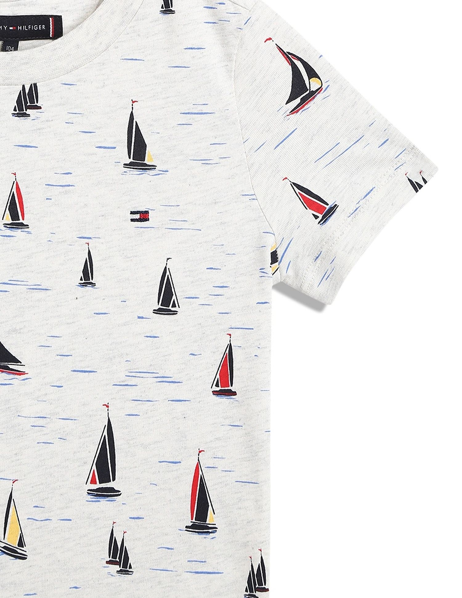 Tommy Hilfiger Kids Boys Printed Regular-Fit Cotton T-Shirt