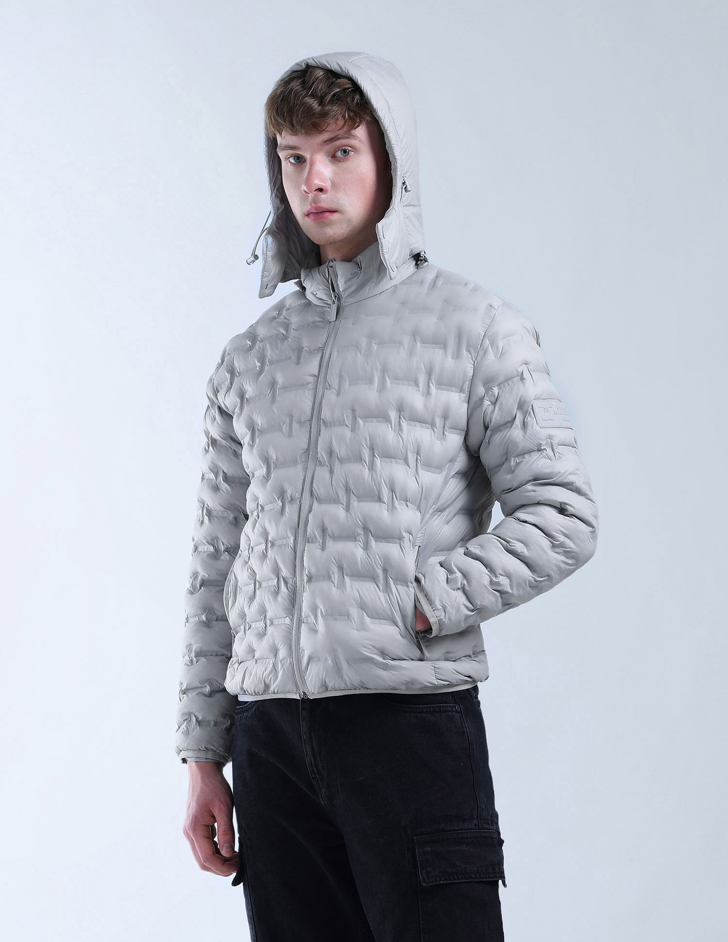 Flying Machine Solid Nylon Puffer Jacket