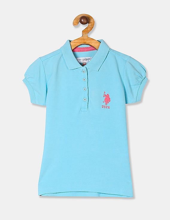 Girls blue polo shirts on sale