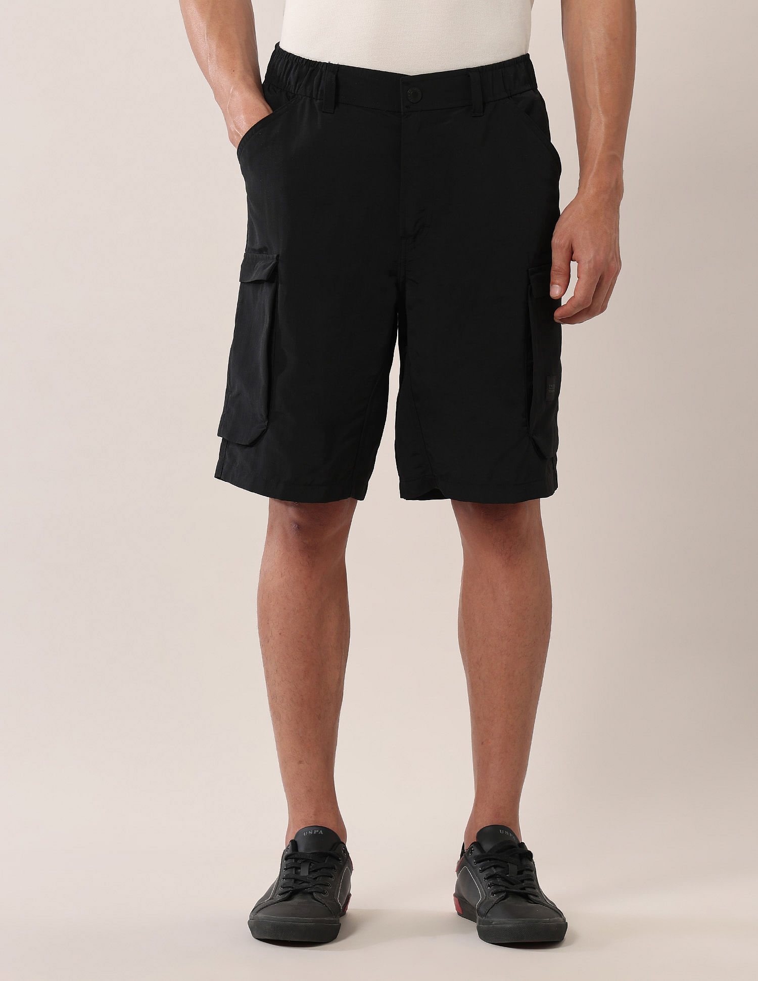 U.S. Polo Assn. Denim Co. Solid Regular Fit Cargo Shorts