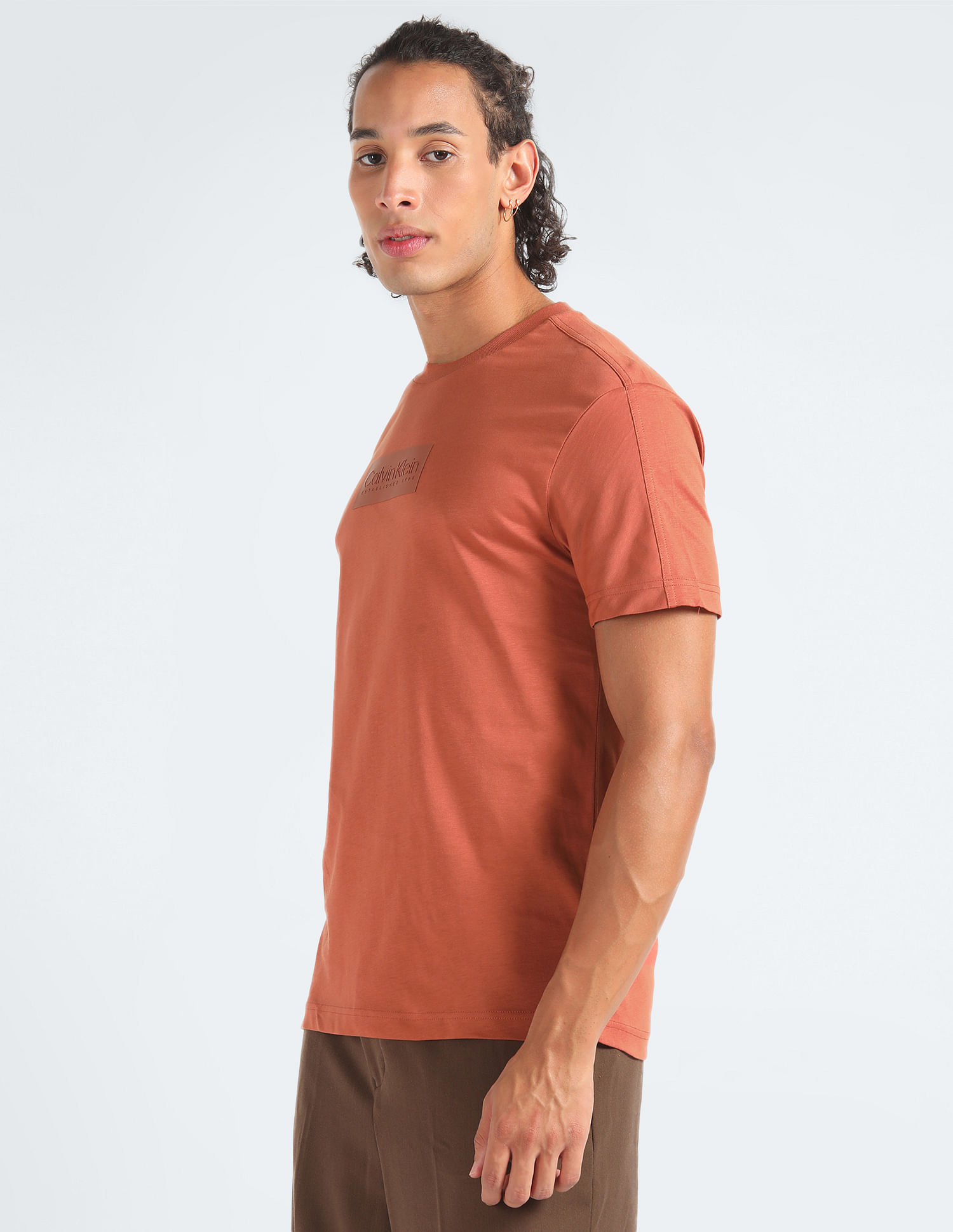 Calvin Klein Transitional Cotton Raised Rubber Logo T-Shirt