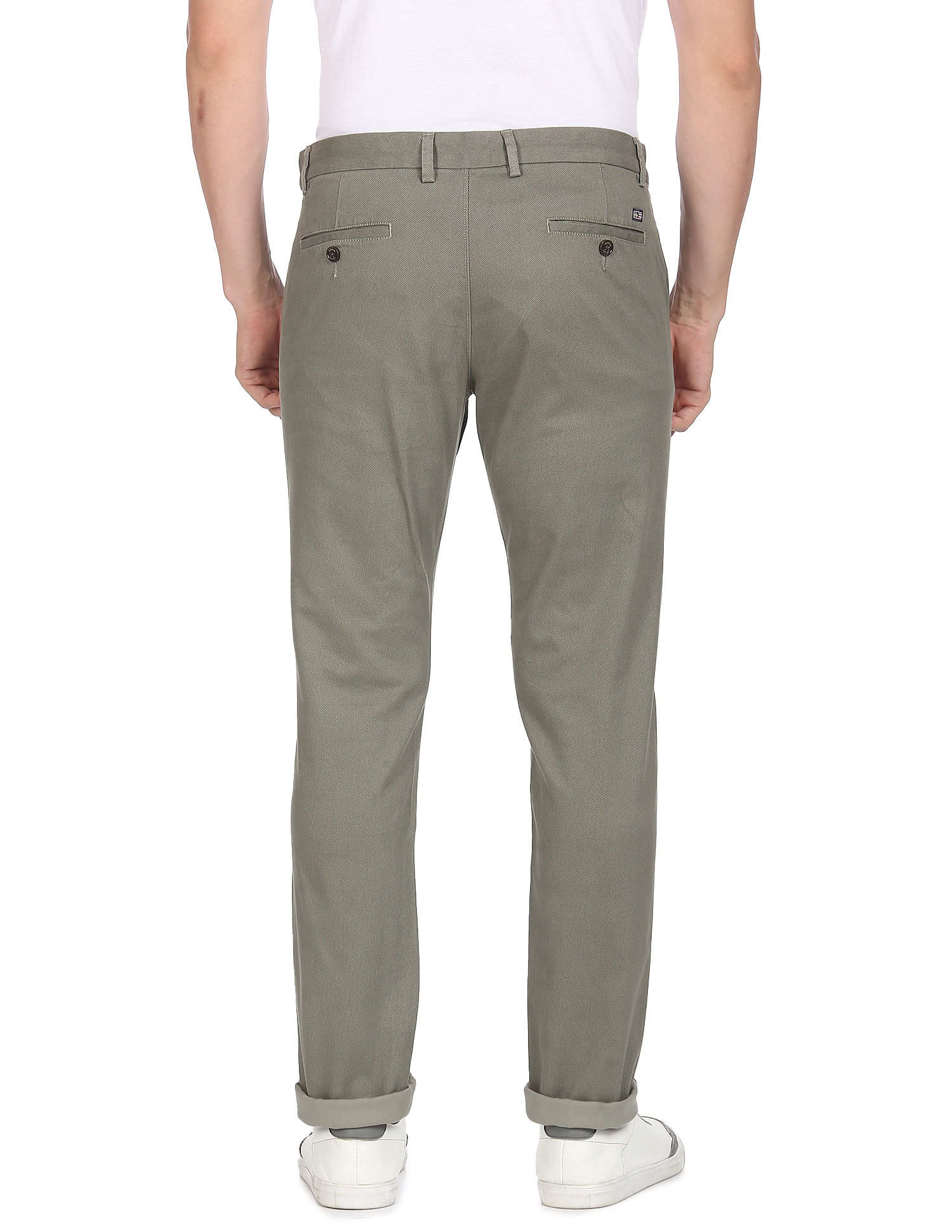 FLAT FRONT TWILL TROUSERS