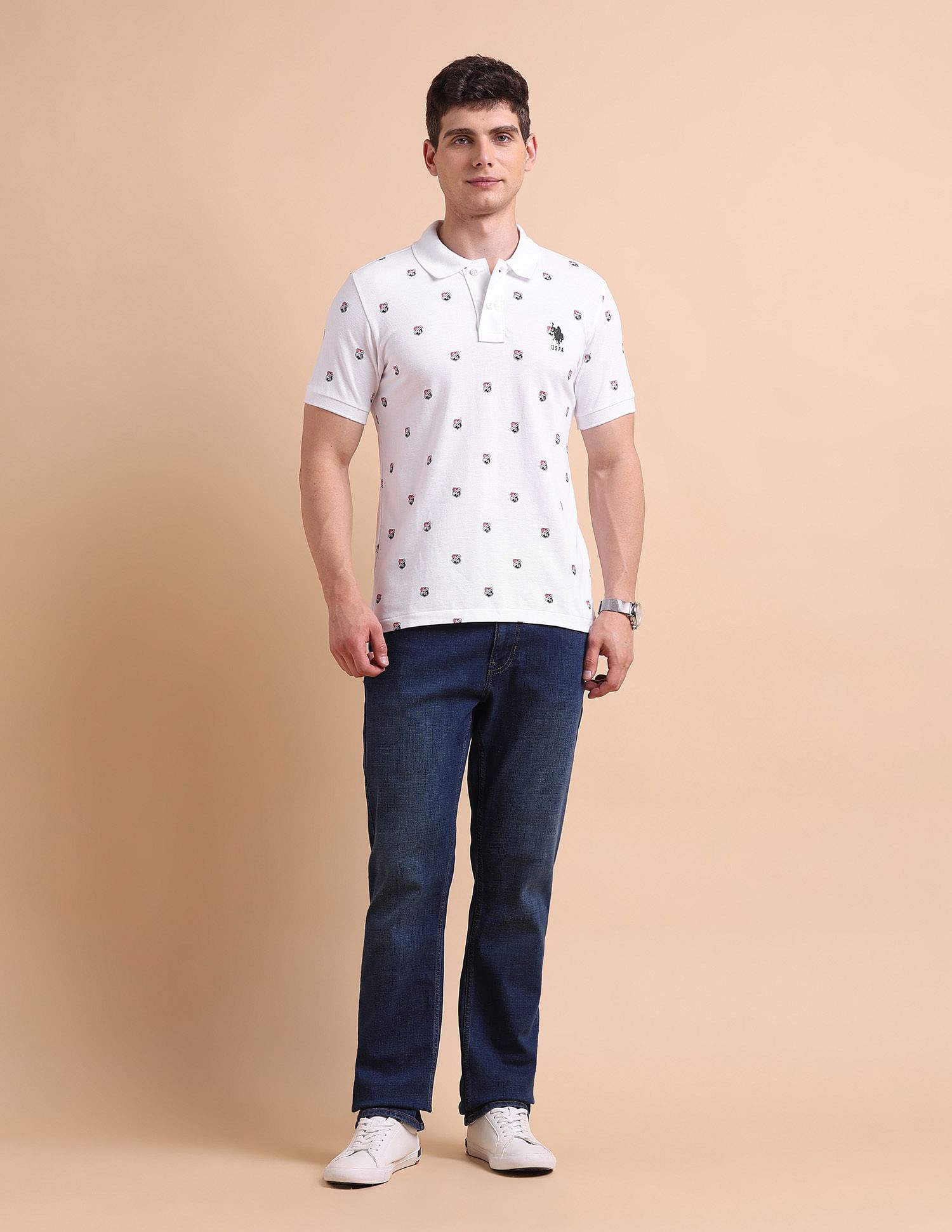 U.S. Polo Assn. Shield Print Polo Shirt