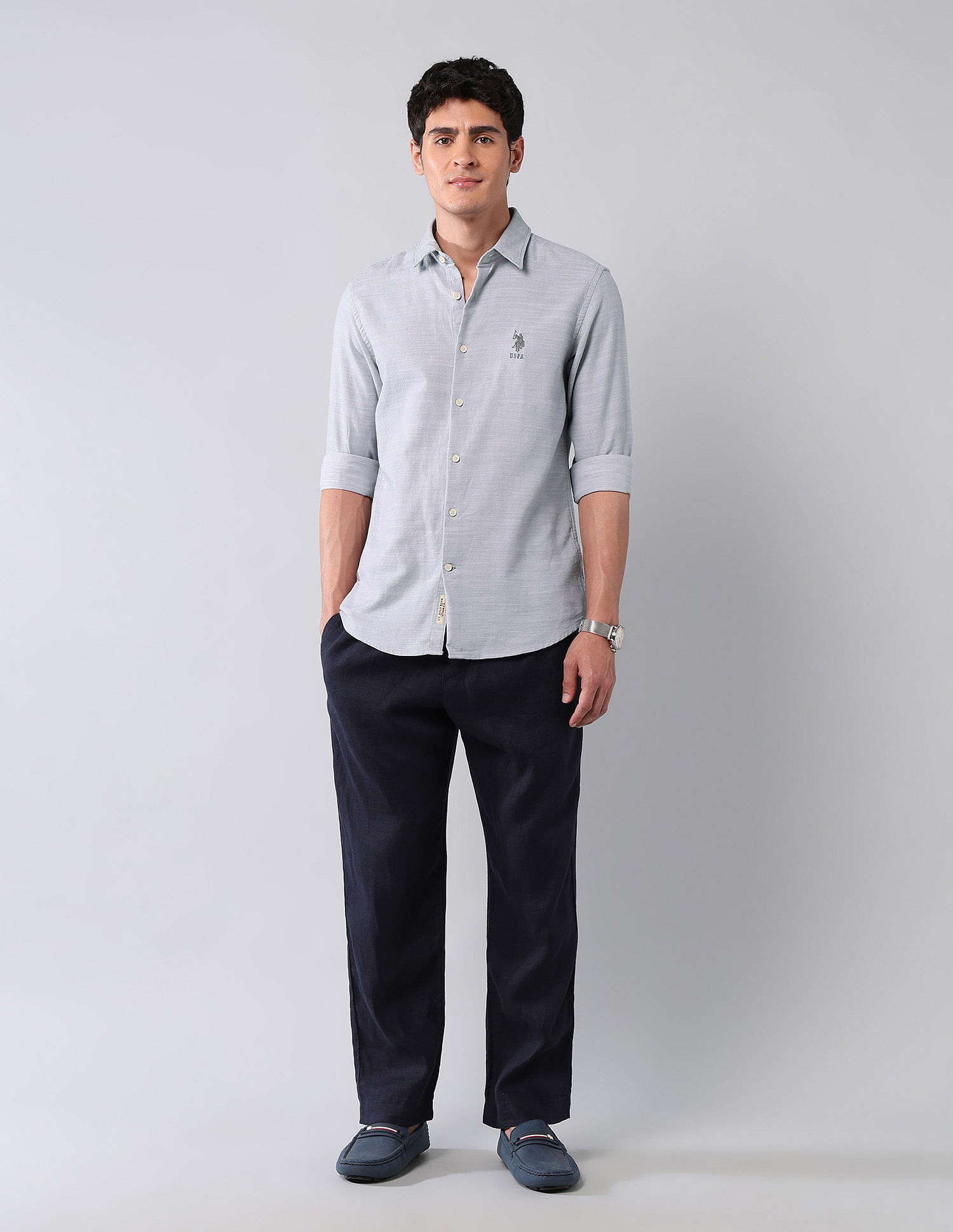 U.S. Polo Assn. Denim Co. All-Over Printed Pure Cotton Shirt