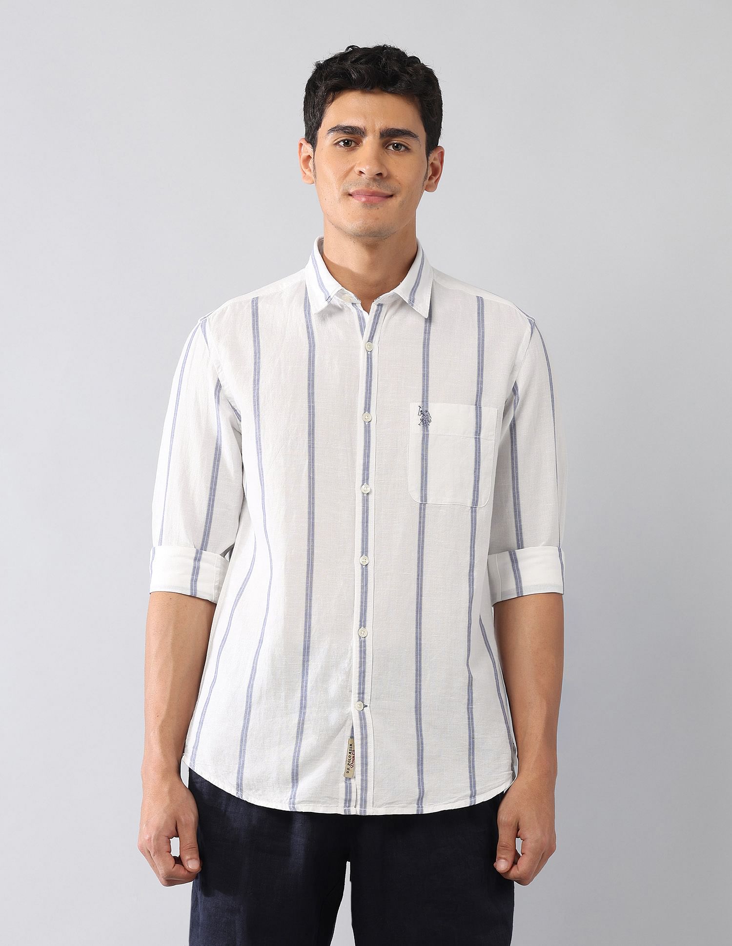 U.S. Polo Assn. Denim Co. Vertical Striped Poplin Regular Fit Shirt