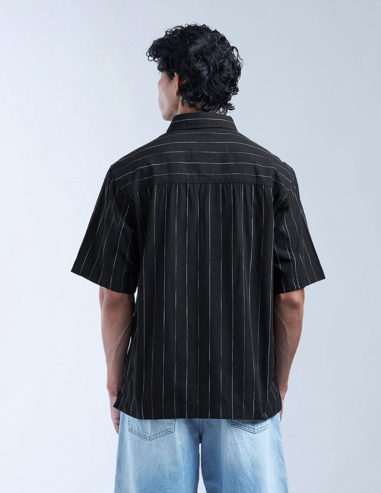 Flying Machine Vertical Striped Oversized Fit Digitopia Shirt