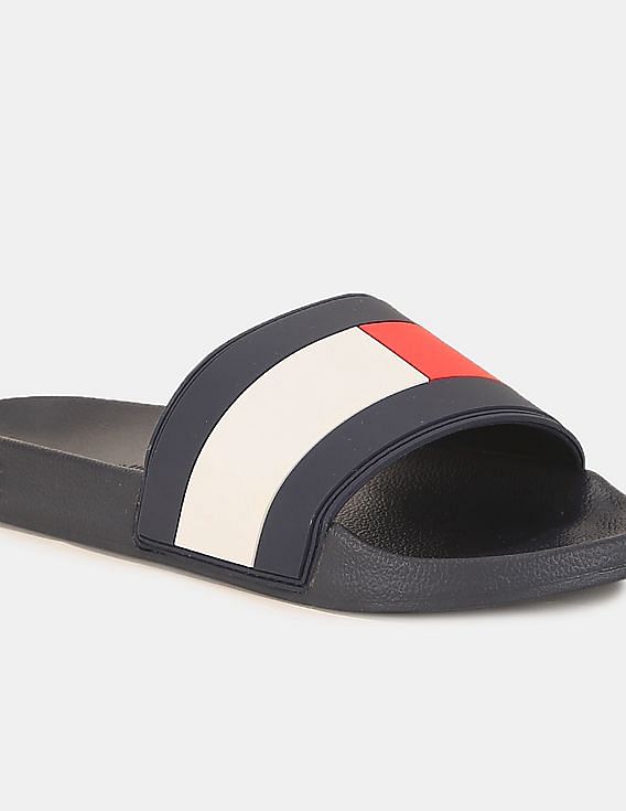 Buy Tommy Hilfiger Men Navy Essential Flag Pool Slides NNNOW