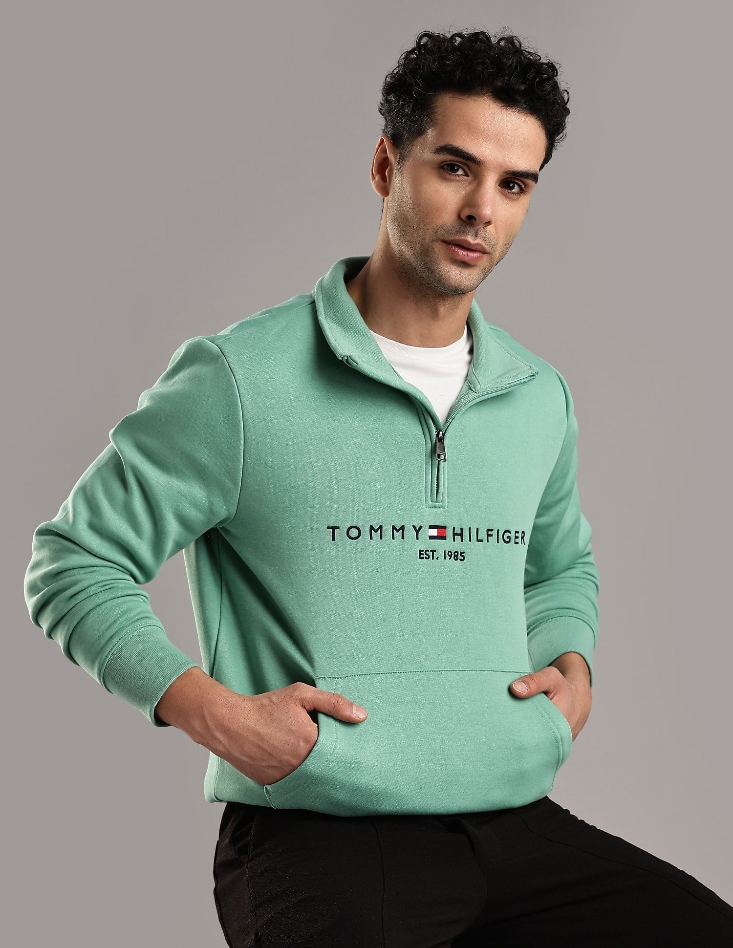 Tommy Hilfiger Embroidered Logo Regular-Fit Cotton Sweatshirt