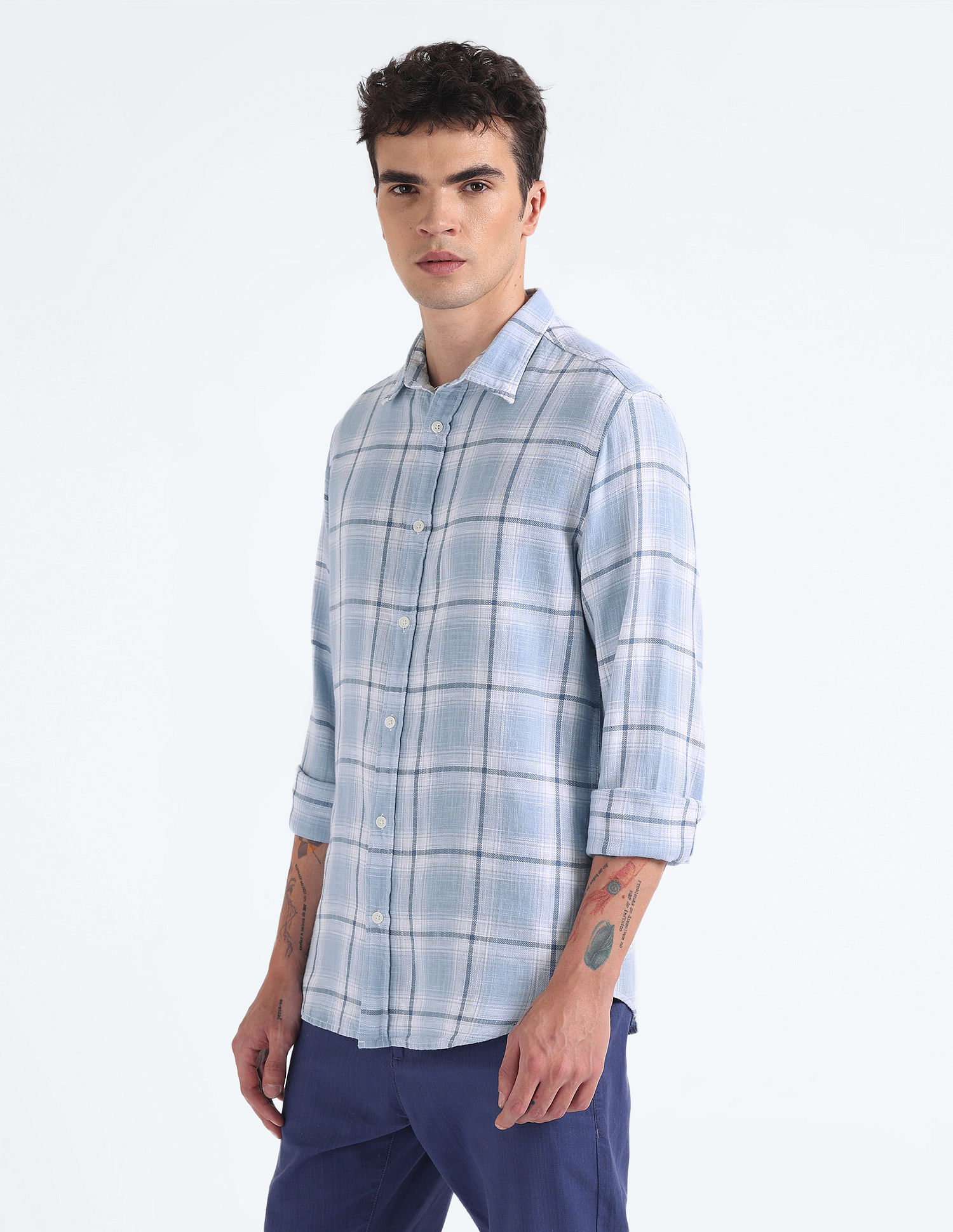 Flying Machine Tartan Check Slim Shirt