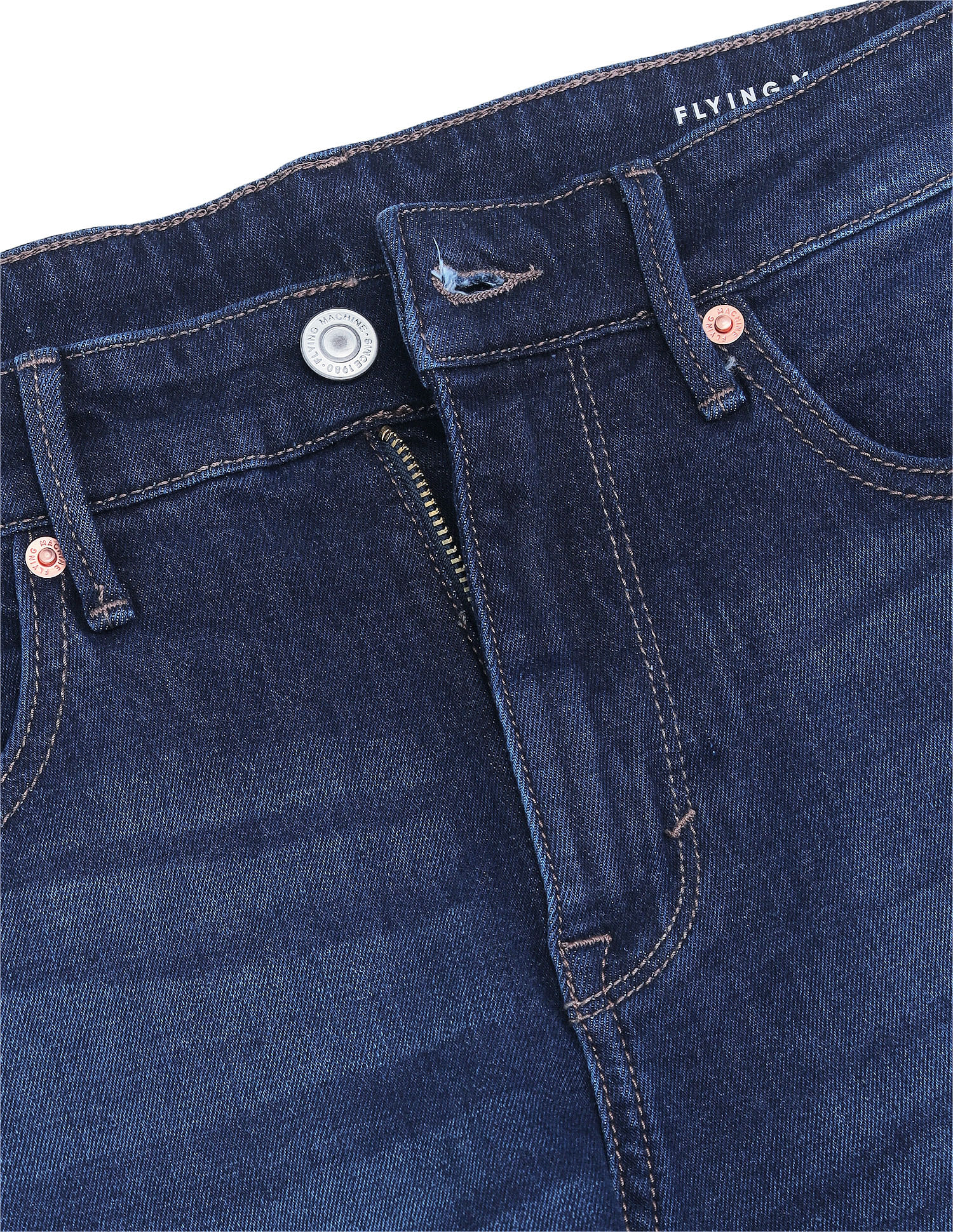 Flying Machine Slash Slim Tapered Mid Rise Jeans