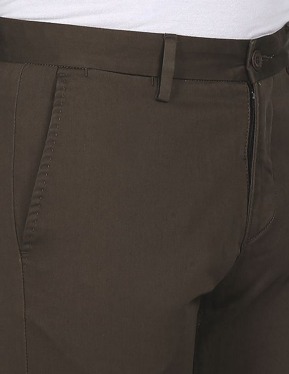 U.S. Polo Assn. Austin Trim Fit Solid Casual Trousers