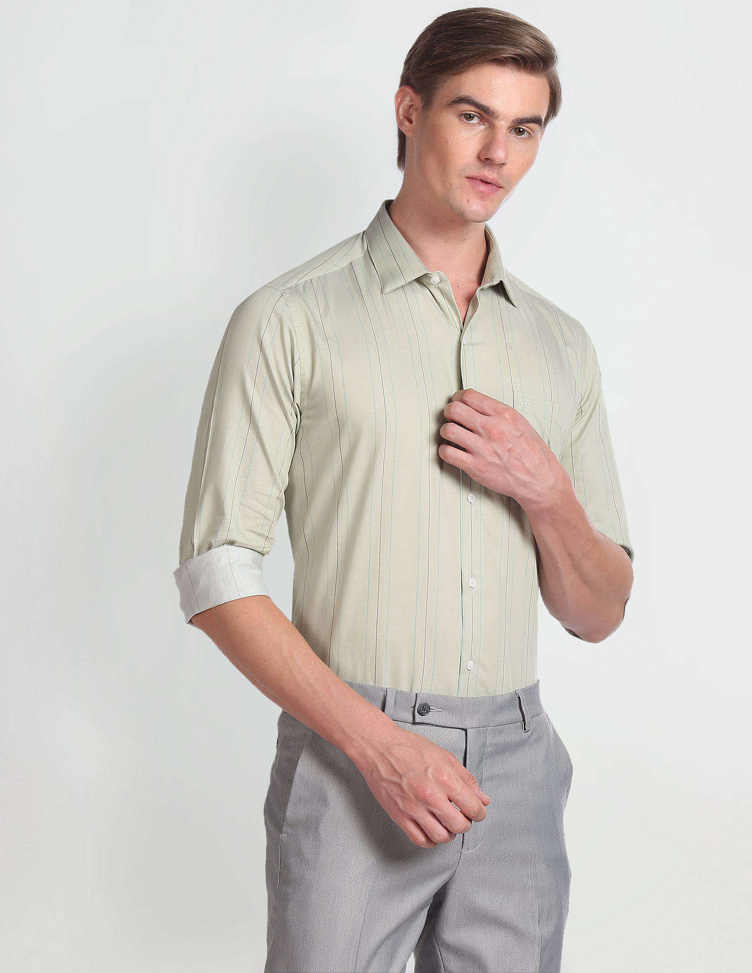 Arrow Manhattan Slim Fit Twill Formal Shirt