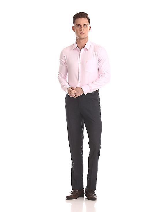 USPA Tailored French Placket Patterned Shirt