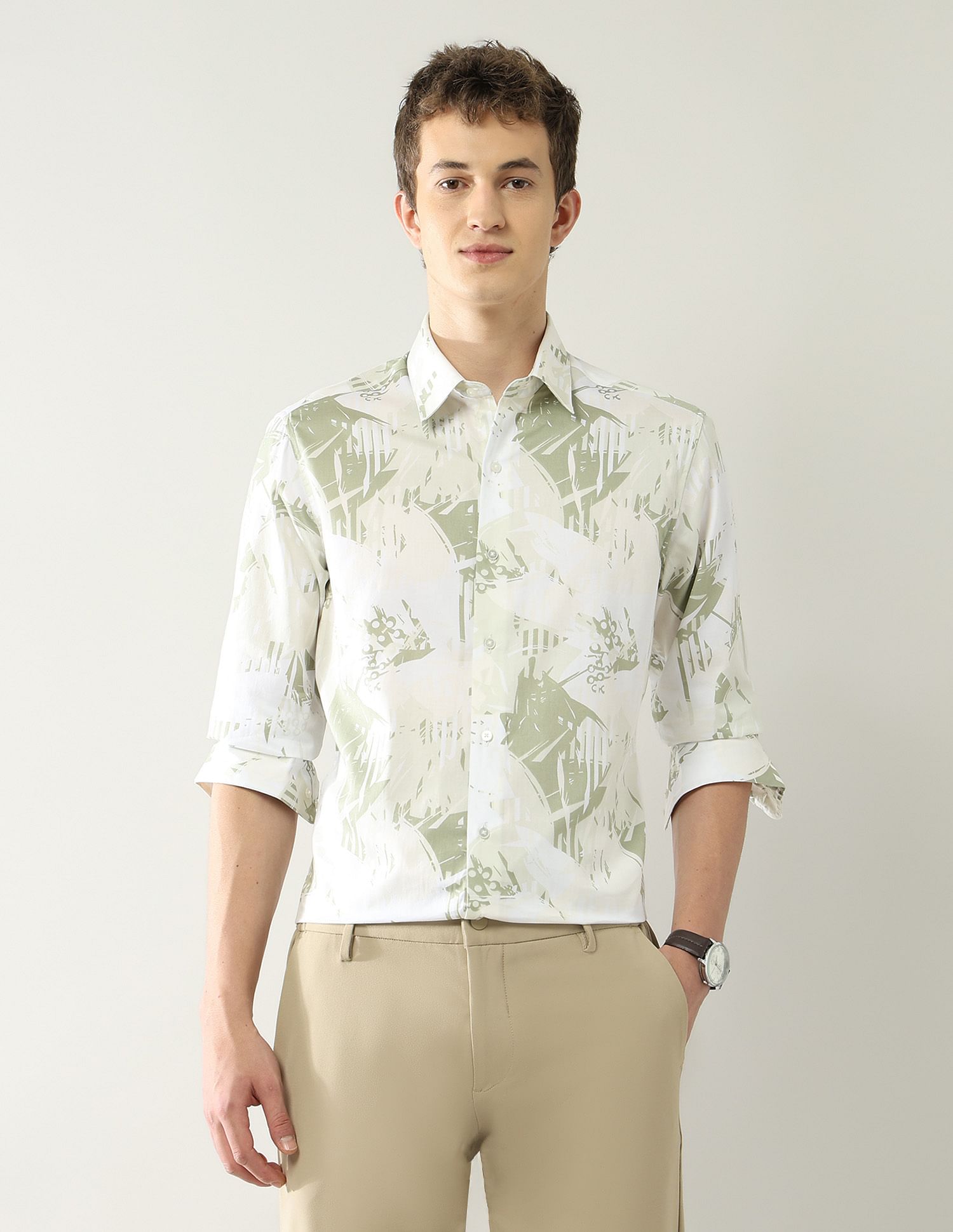 Arrow Newyork Slim Fit Abstract Printed Shirt