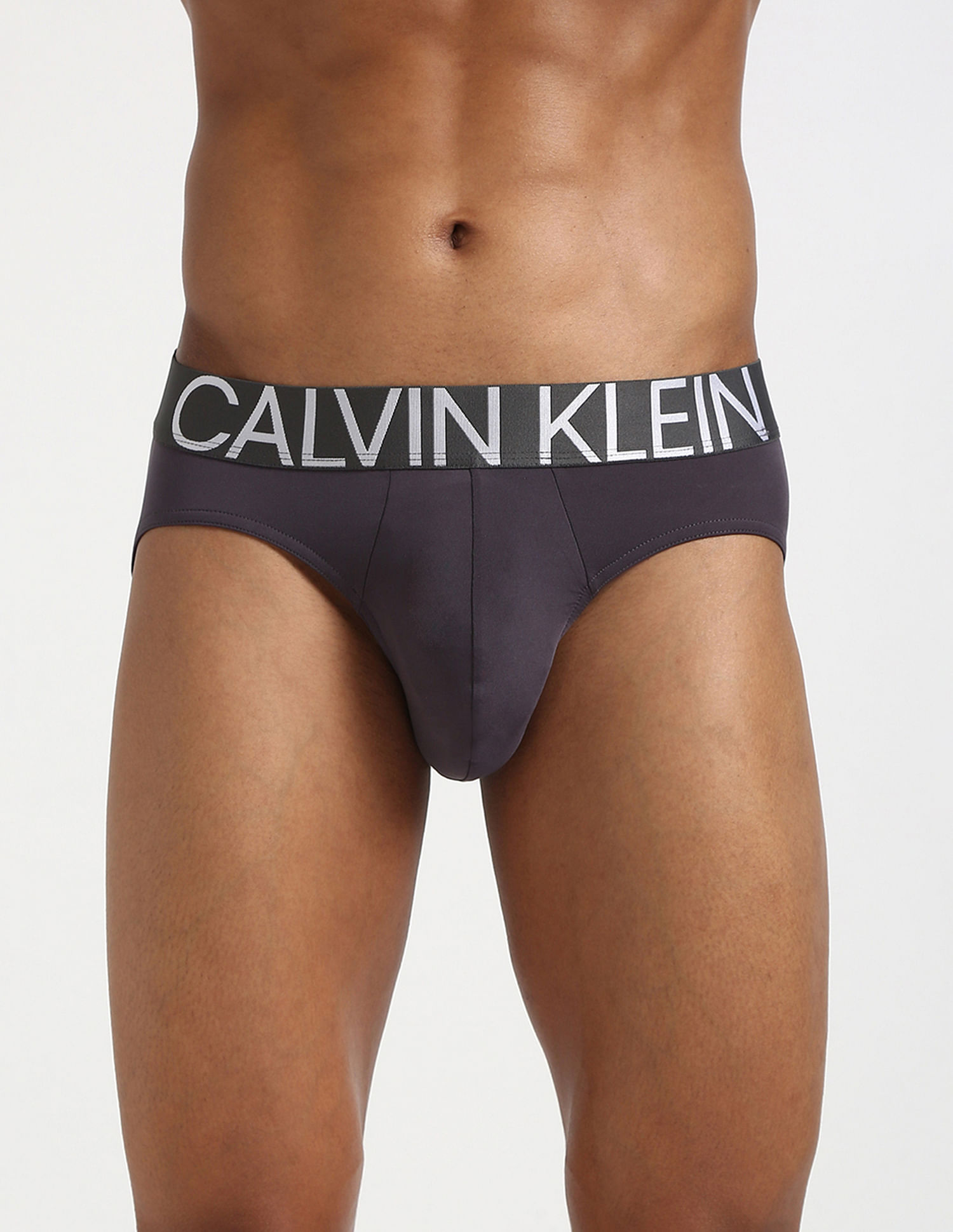 Calvin Klein Underwear Mens Solid Grey Briefs