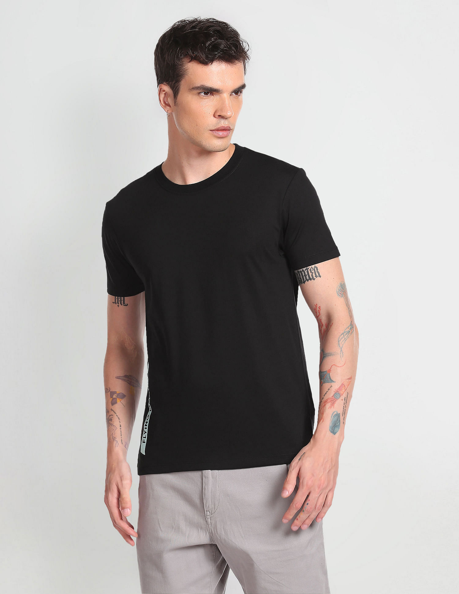 Flying Machine Slim Fit Typographic Print T-Shirt