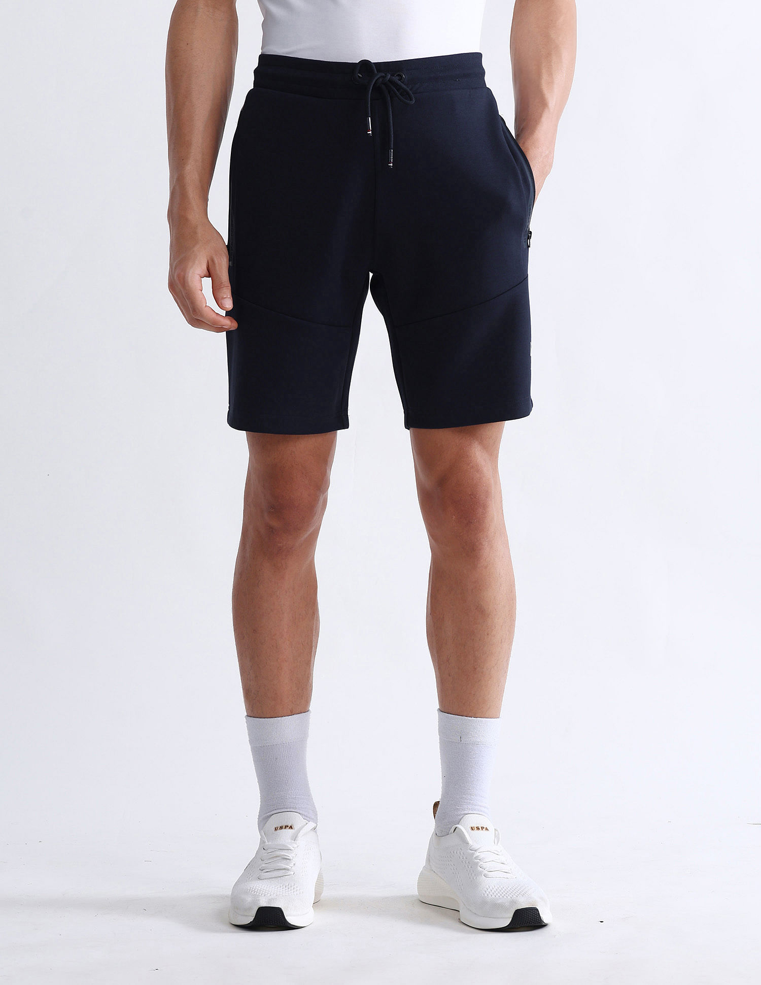 USPA Active Solid Slim Fit Active Shorts