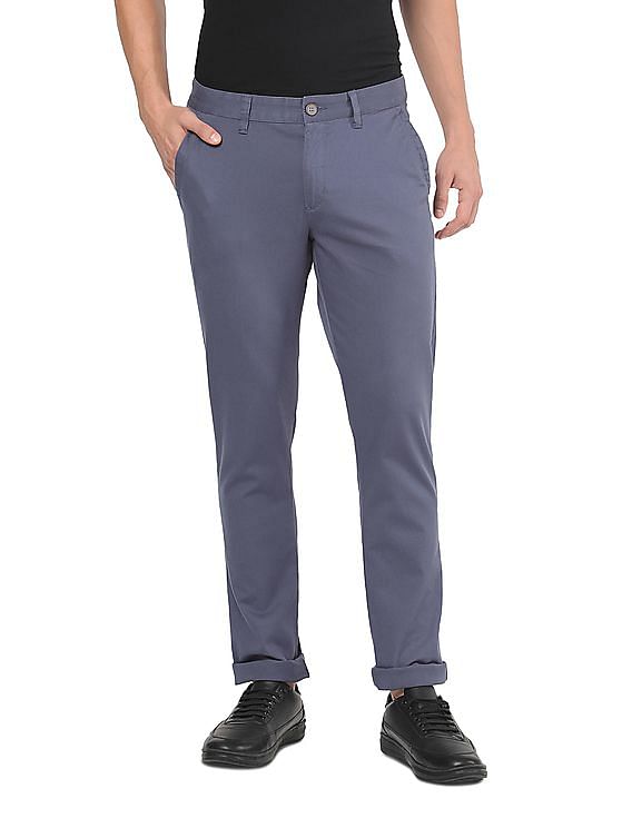 slim fit flat front chinos