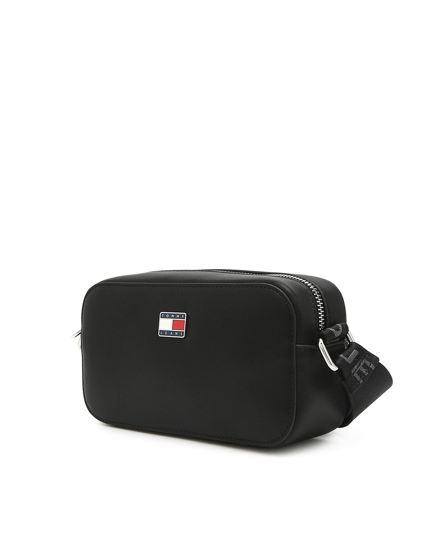 Tommy Hilfiger Solid Black Pu Sling Bag