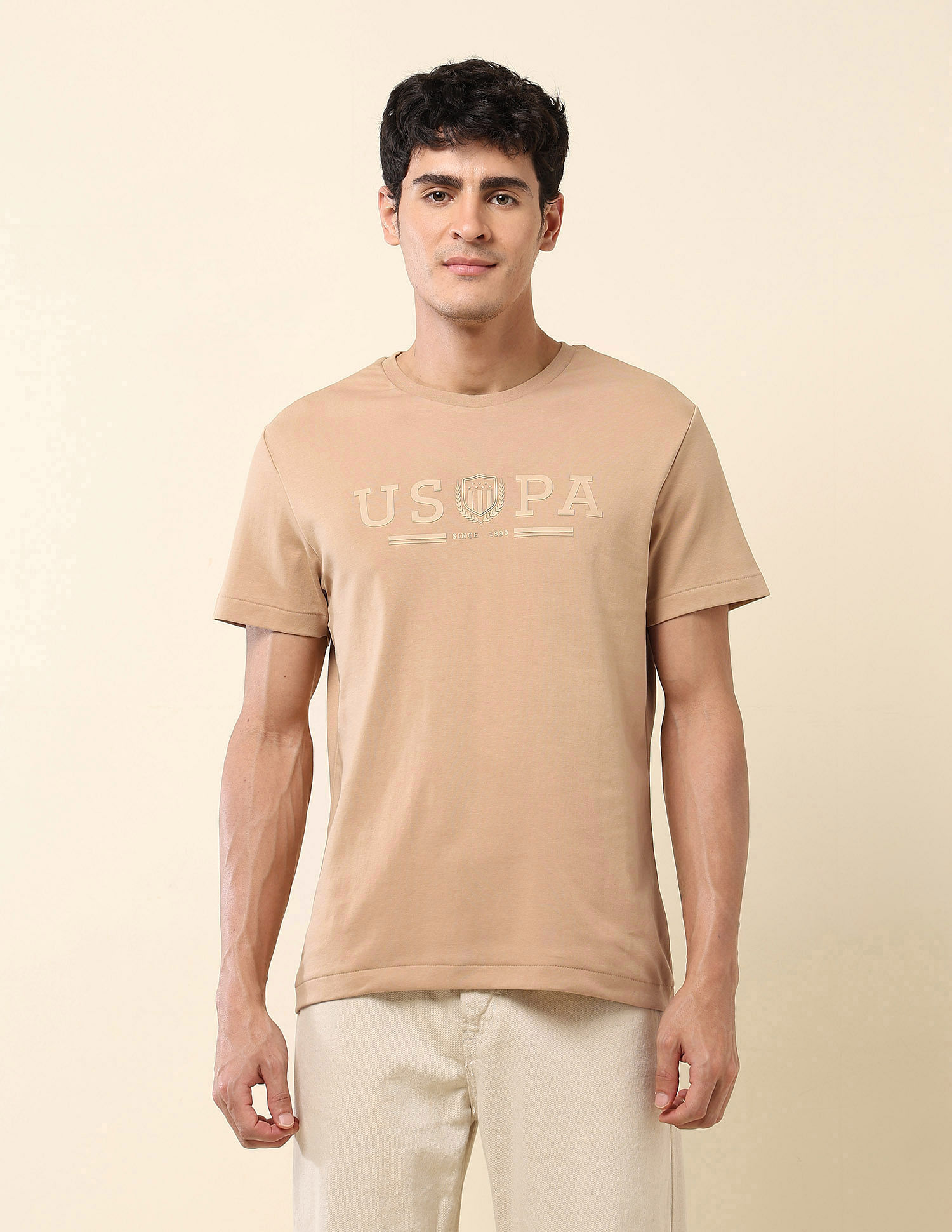 U.S. Polo Assn. Brand Embroidered Gold Cup T-Shirt