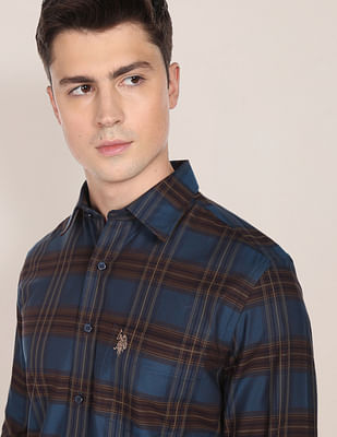 U S Polo Assn Tailored Regular Fit Tartan Check Shirt