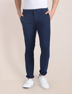 U S Polo Assn Slim Straight Fit Dobby Trousers