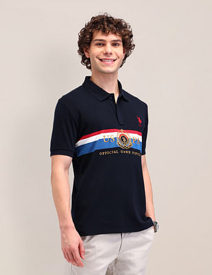 U S Polo Assn Printed Slim Fit Polo Shirt