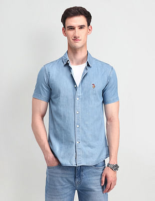 U S Polo Assn Denim Co Solid Slim Fit Shirt