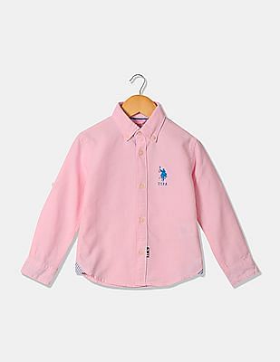 U S Polo Assn Kids Boys Long Sleeve Solid Shirt