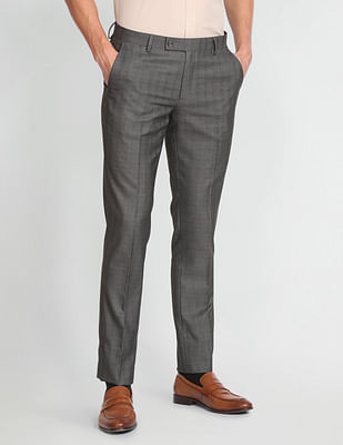 Arrow Tailored Regular Fit Dobby Formal Trousers