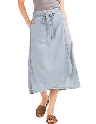 Gap 1969 shop denim wrap skirt